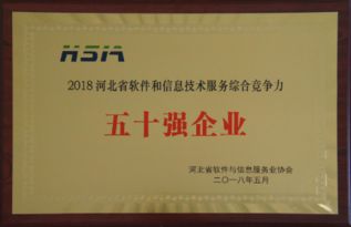 我公司荣膺2018年省软件和信息技术服务综合竞争力50强企业